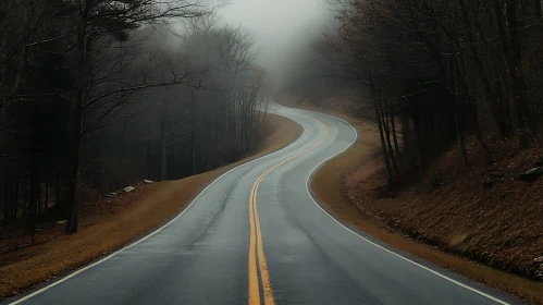 Foggy Forest Road