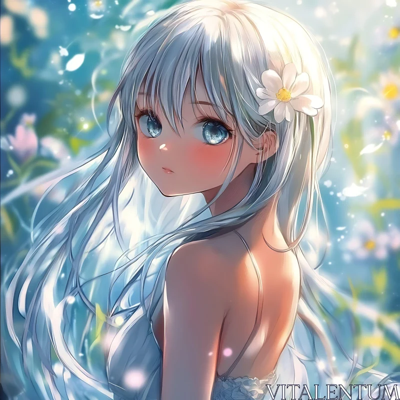 Anime Beauty Amidst Blossoms