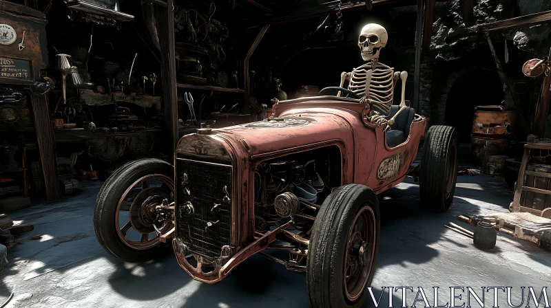 Forgotten Ride: Skeleton in Classic Car