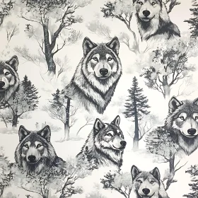 Monochrome Wolves and Forest Design