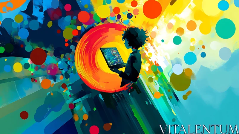 Colorful Abstract Laptop Scene
