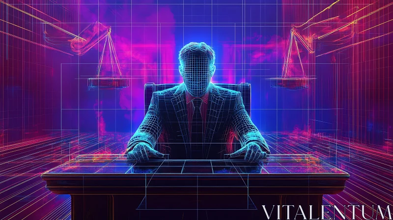 Abstract Law: Neon Digital Rendering
