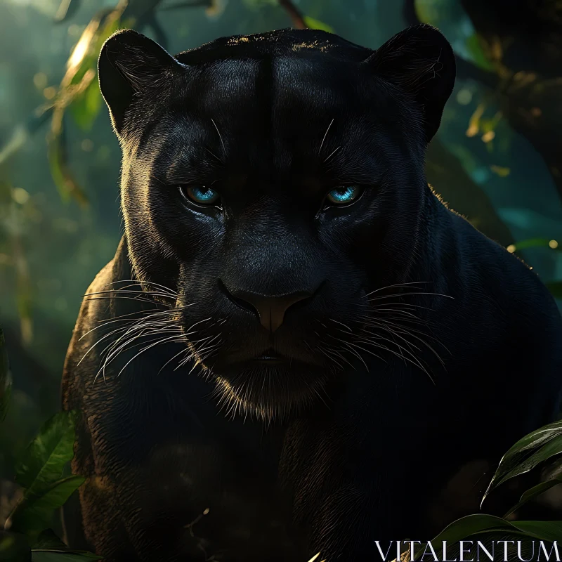 Panther Portrait in the Jungle