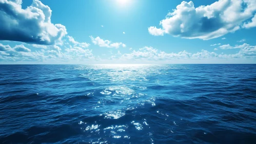 Peaceful Seascape with Sunlight Reflection