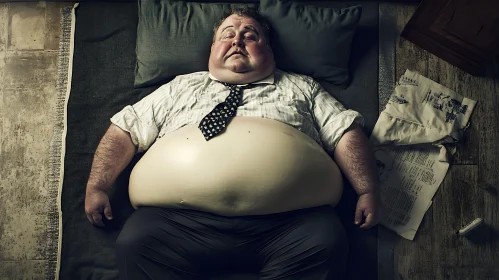 Resting Man with Tie Photo