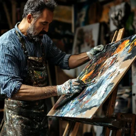 Creative Artist at Work Painting