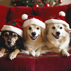 Cute Dogs Celebrating Christmas