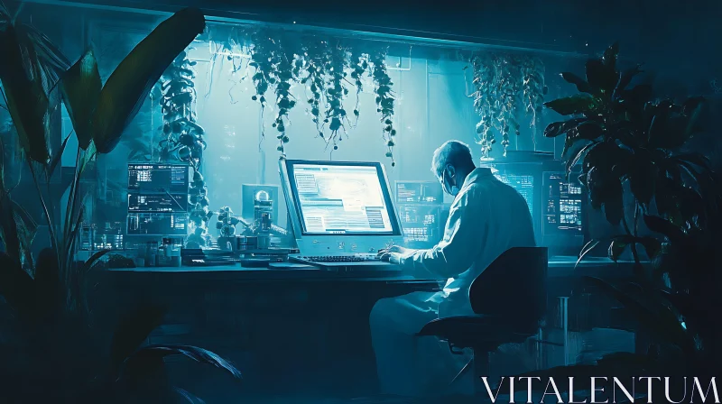 Lab Work with Scientist and Plants