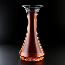 Graceful Glass Carafe Filled with Amber Beverage