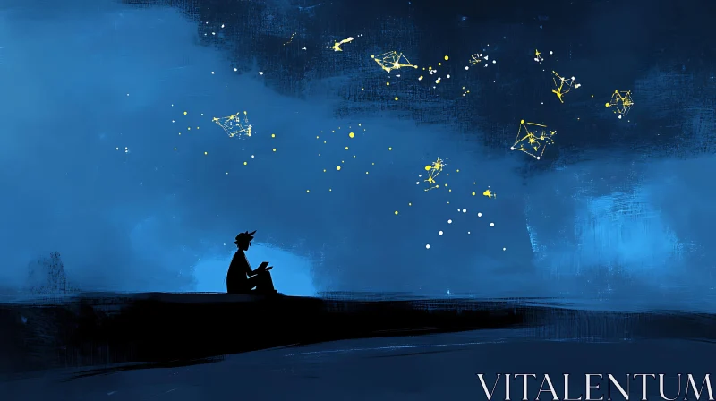 Night Watcher Under Celestial Patterns