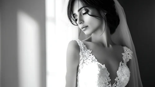 Monochrome Portrait of a Bride