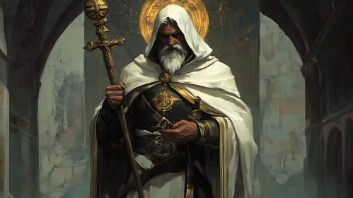 Templar Knight with Golden Cross