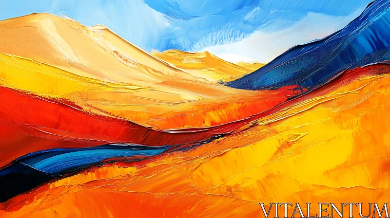 Colorful Abstract Mountain Valley Art