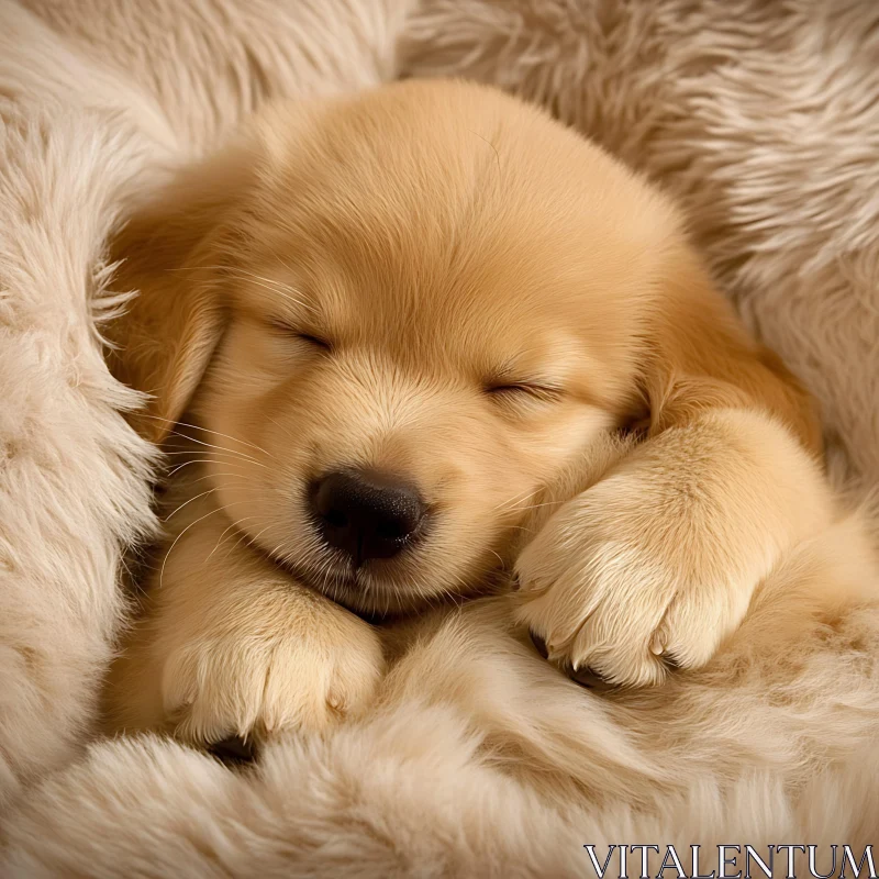 Golden Retriever Puppy in Cozy Slumber