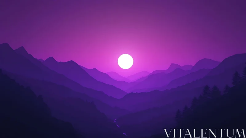 Tranquil Mountain Range at Dusk