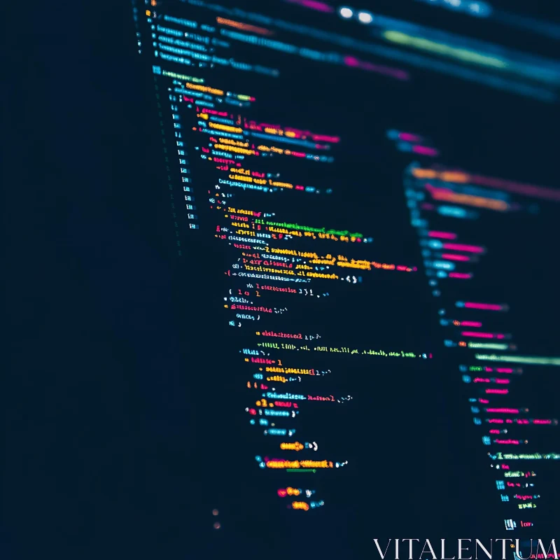Colorful Code on Dark Screen