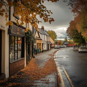 Fall Season Town Street