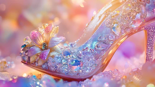Luxurious Crystal-Embellished Decorative Shoe