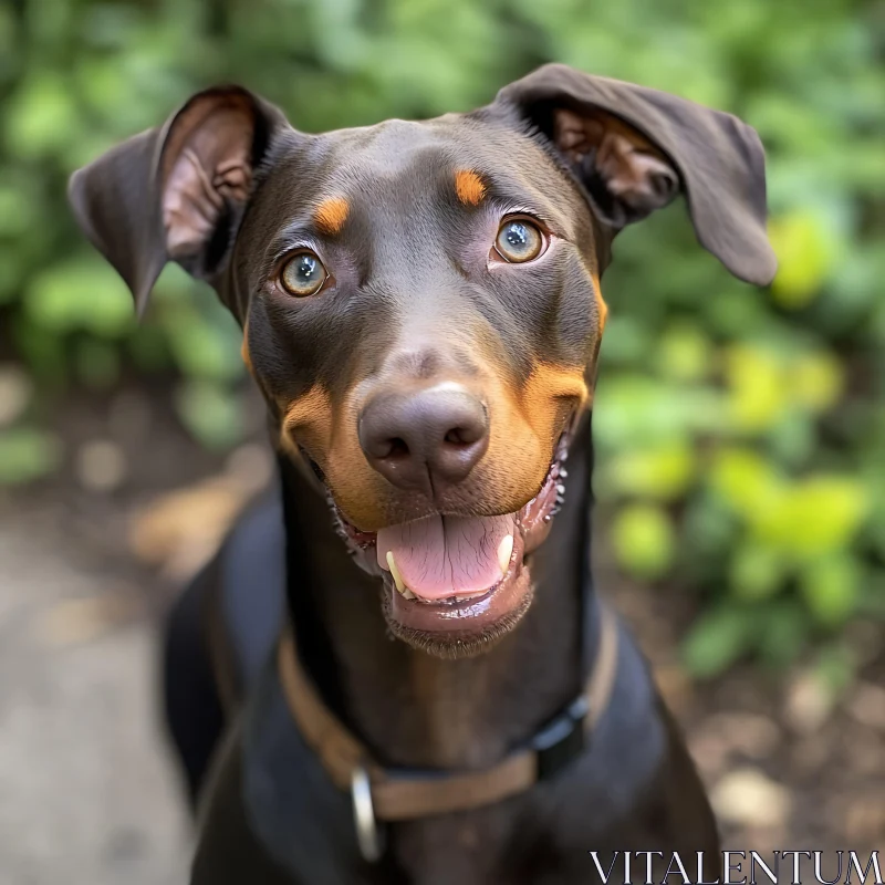Joyful Doberman Close-Up in Nature