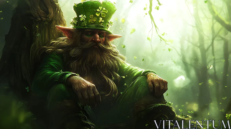 Resting Leprechaun in Forest