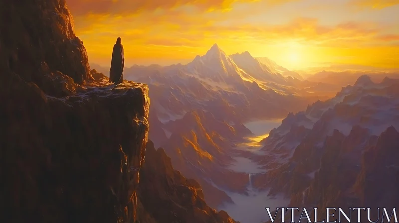AI ART Mountain Peak Contemplation
