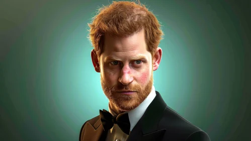 Refined Portrait of Prince Harry in Formal Wear