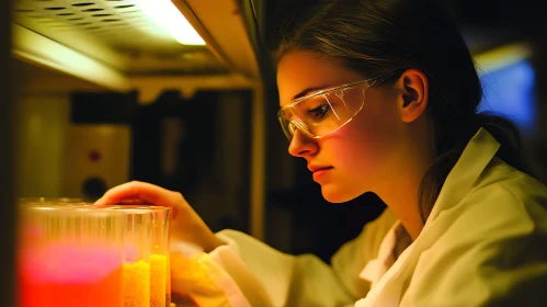 Woman Conducts Science Research