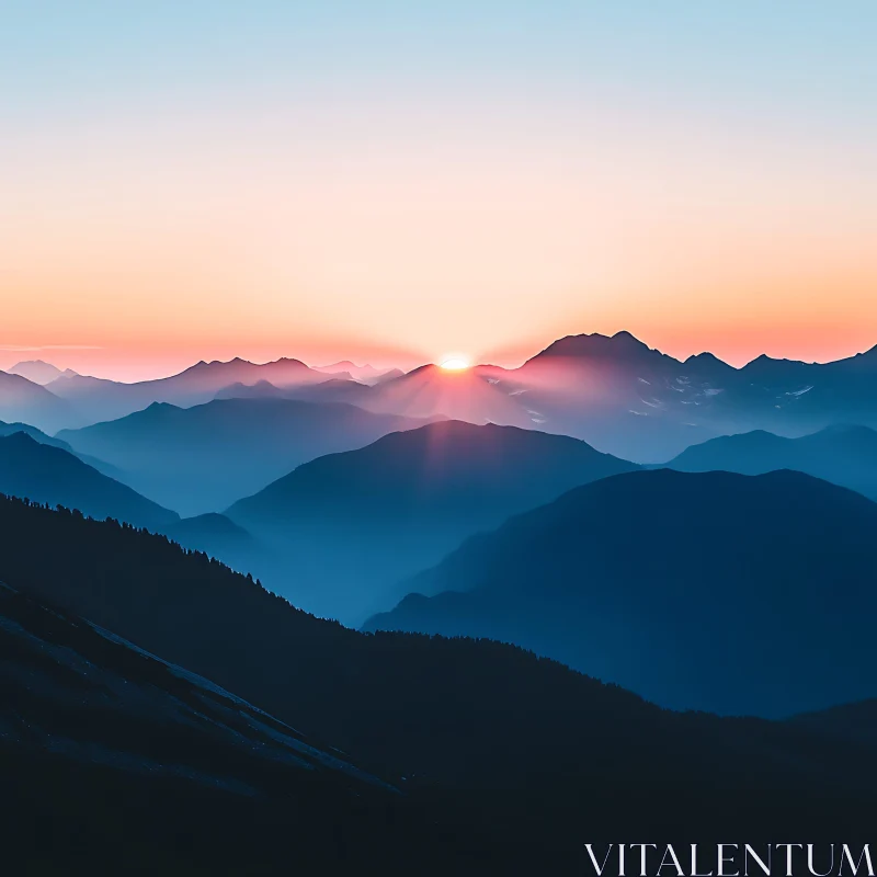 Mountain Range at Sunrise