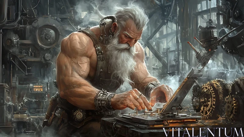 Cybernetic Craftsman in Industrial Setting
