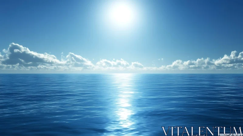 Peaceful Ocean View with Clouds
