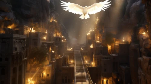 Eagle Over the Mystical City: An Illuminated Journey