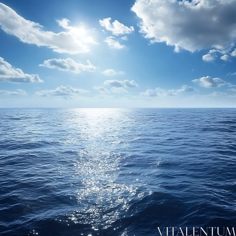 Serene Seascape with Shimmering Sunlight