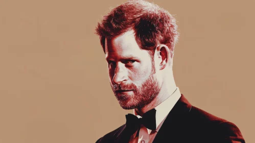 Prince Harry in Black Suit