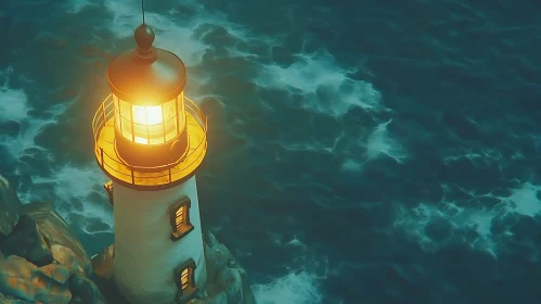 Beacon of Hope: Lighthouse at Night