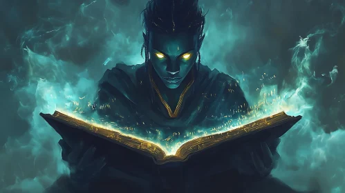 Mystical Figure Reading Spell Book
