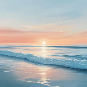 Peaceful Seascape with Pastel Sky