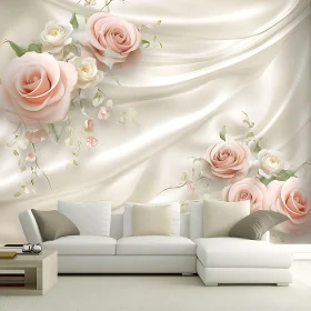 Luxurious Interior with Roses and Soft Fabric