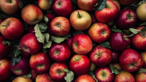 Pile of Ripe Red Apples
