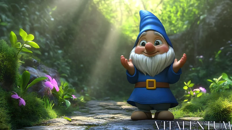 AI ART Happy Gnome Cartoon Character