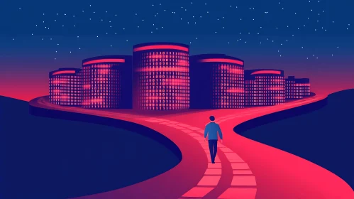Binary Data Centers Under Starry Sky