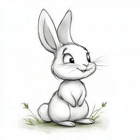 Monochrome Bunny Art: A Gentle Sketch