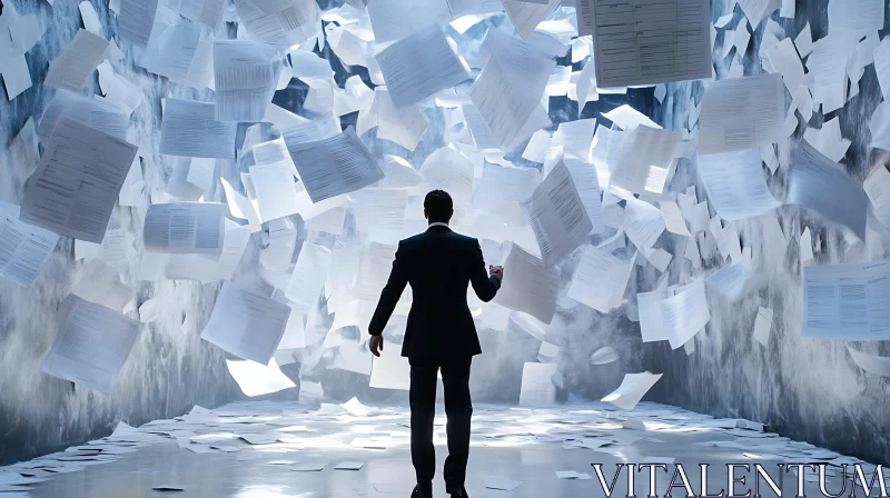 Tidal Wave of Paper: Bureaucracy Concept AI Image