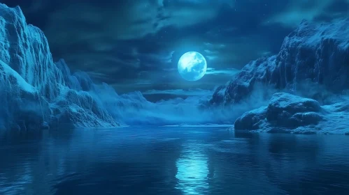 Serene Moonlit Night Over Water