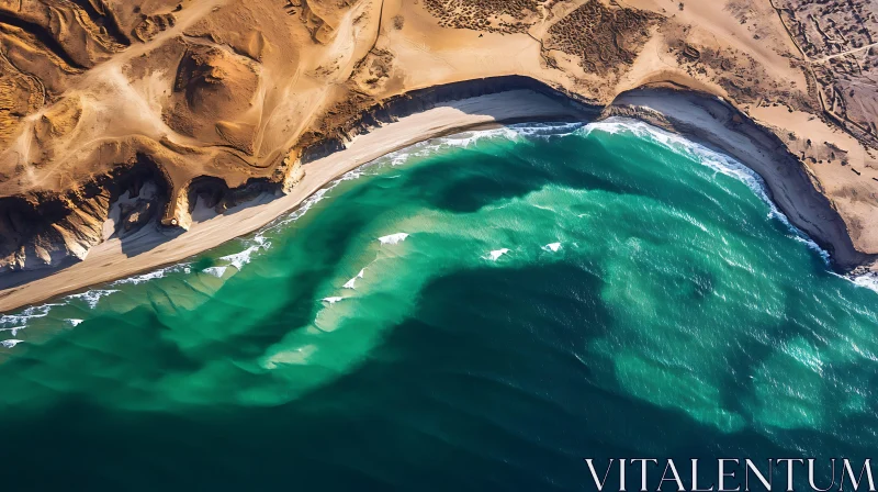 AI ART Coastal Beauty: Aerial Beach Scene