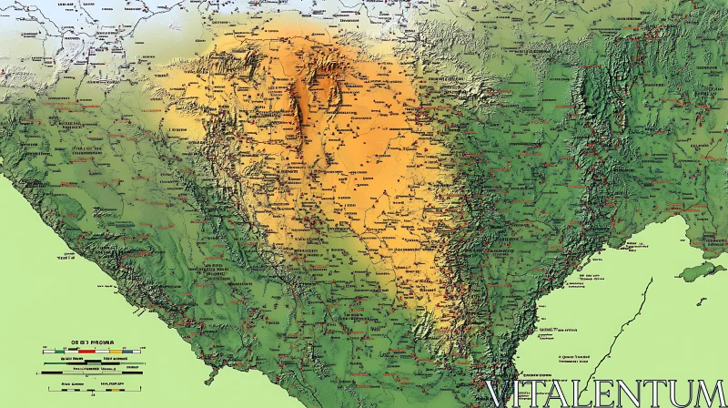 Earth's Terrain Topographic Mapping AI Image