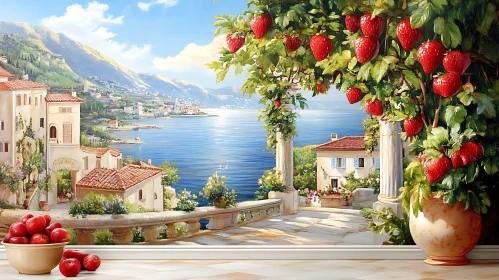 Seaside Terrace with Strawberry Vines