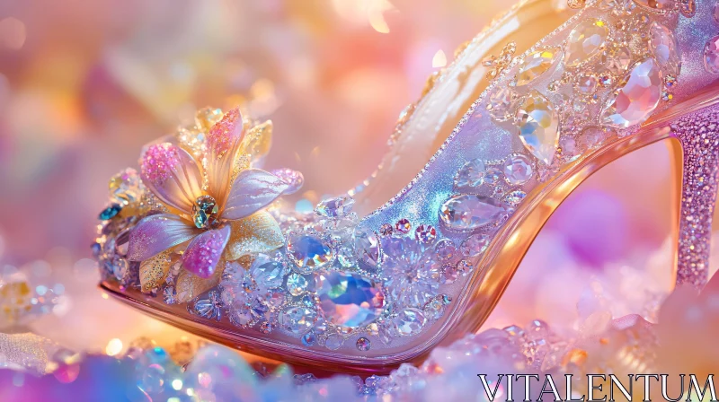 AI ART Luxurious Crystal-Embellished Decorative Shoe