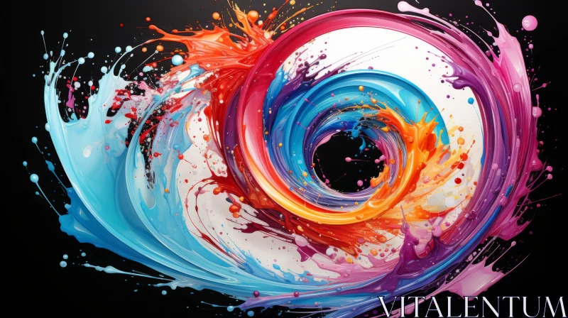 Abstract Colorful Swirl: An Artistic Fusion of Land and Water AI Image
