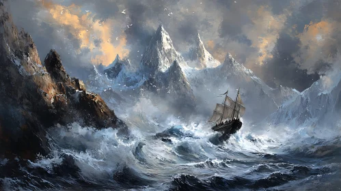 Stormy Seas and Distant Peaks