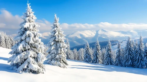 Winter Mountain Fir Trees